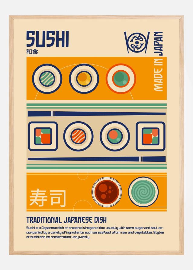 Sushi Japanese Food Print Įrašai