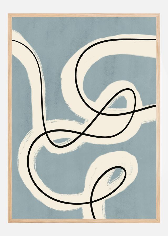 Minimalist line art in blue grey Įrašai