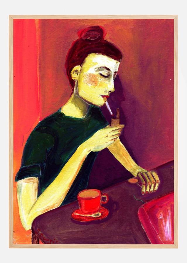 Lady lighting cigarette Įrašai