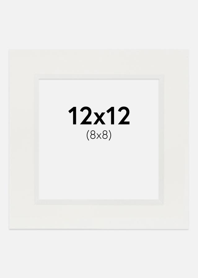 Paspartu Baltas 3 mm Balta šerdis 12x12 cm (8x8)