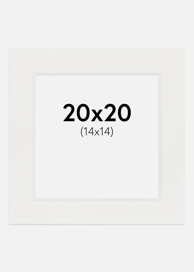 Paspartu Baltas 3 mm Balta šerdis 20x20 cm (14x14)