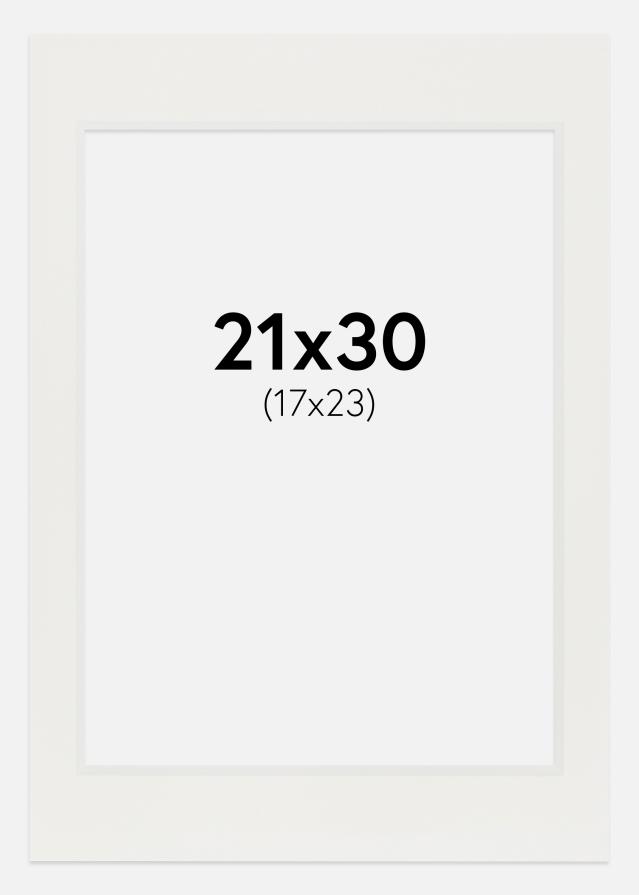 Paspartu Baltas 3 mm Balta šerdis 21x30 cm (17x23)