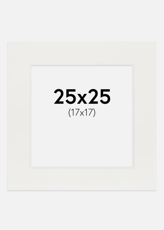 Paspartu Baltas 3 mm Balta šerdis 25x25 cm (17x17)