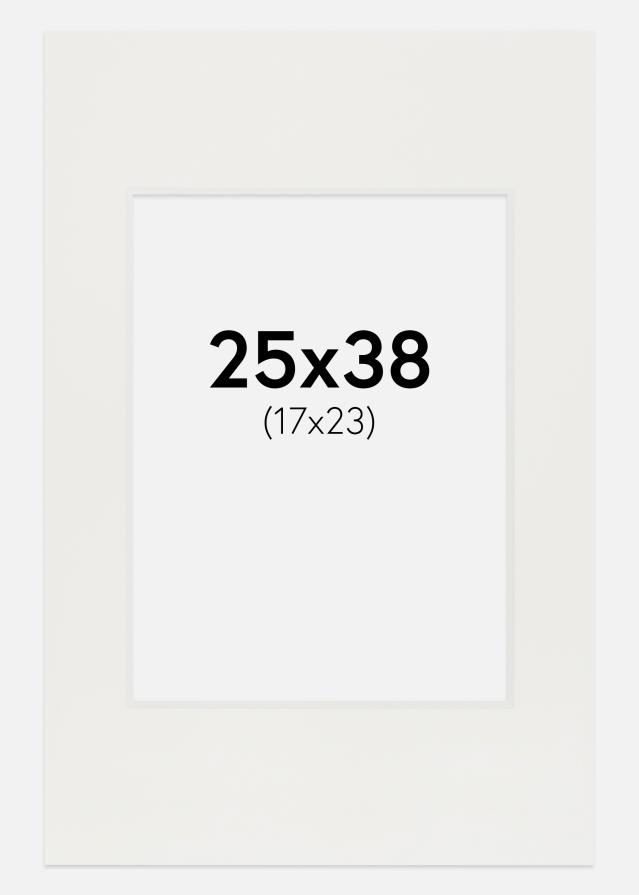 Paspartu Baltas 3 mm Balta šerdis 25x38 cm (17x23)