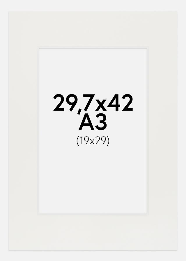 Paspartu Baltas 3 mm Balta šerdis 29,7x42 cm (19x29)