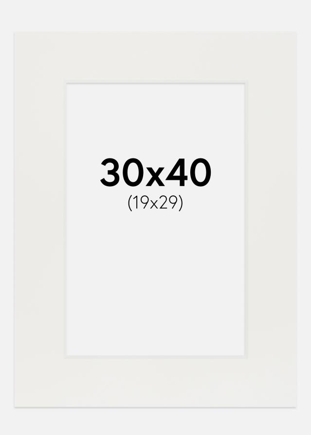 Paspartu Baltas 3 mm Balta šerdis 30x40 cm (19x29)