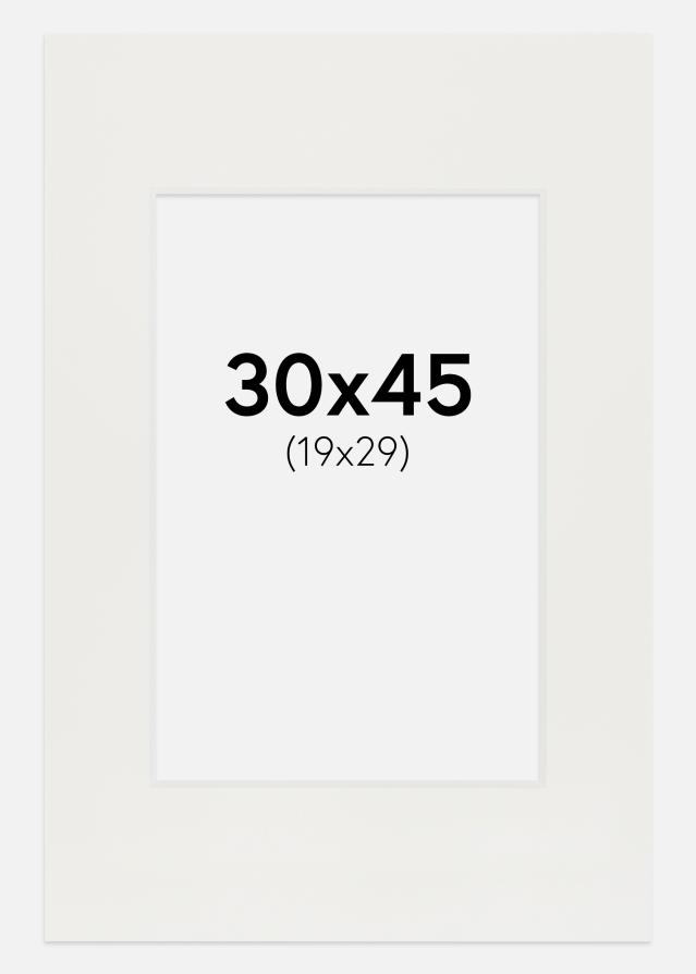 Paspartu Baltas 3 mm Balta šerdis 30x45 cm (19x29)