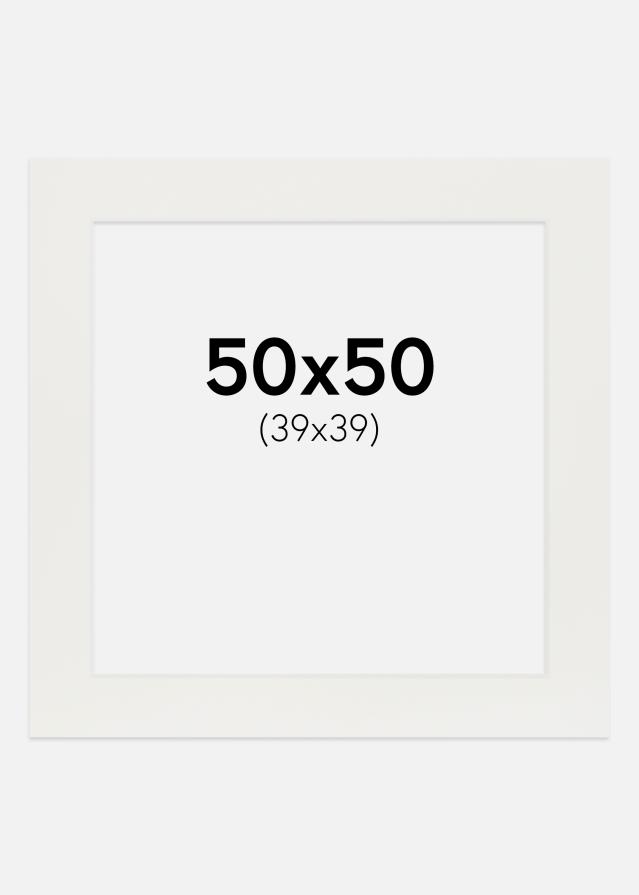 Paspartu Baltas 3 mm Balta šerdis 50x50 cm (39x39)