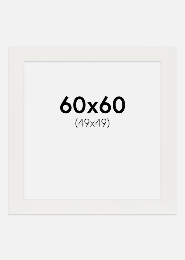 Paspartu Baltas 3 mm Balta šerdis 60x60 cm (49x49)