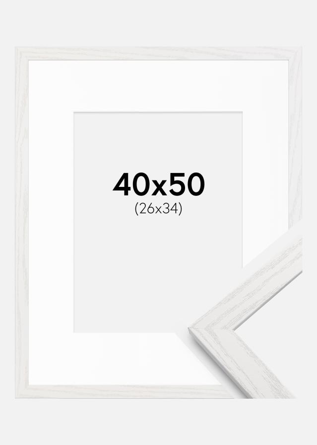Rėmas Stilren baltas ąžuolas 40x50 cm - Paspartu baltas 27x35 cm