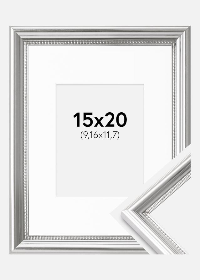 Rėmas Gala Sidabras 15x20 cm - Paspartu Baltas 4x5 inches