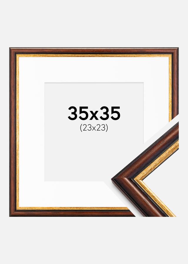 Rėmas Siljan Rudas 35x35 cm - Paspartu Baltas 24x24 cm