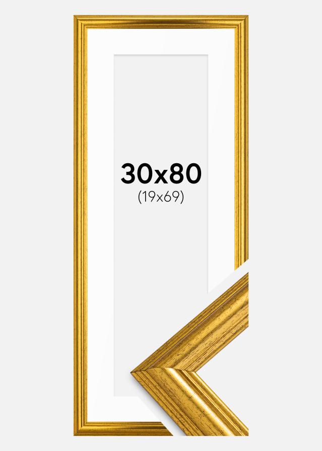 Rėmas Västkusten Aukso 30x80 cm - Paspartu baltas 20x70 cm