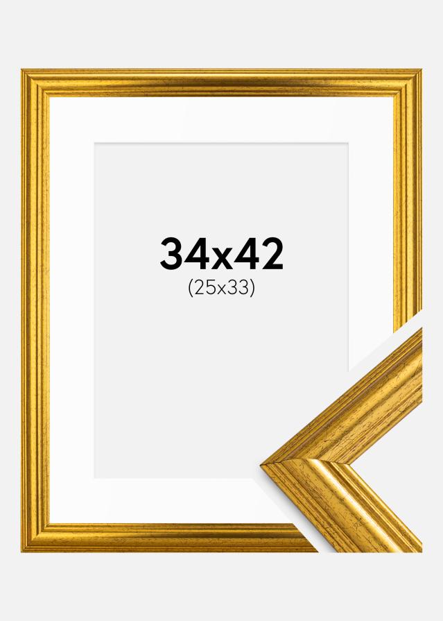 Rėmas Västkusten Aukso 34x42 cm - Paspartu baltas 26x34 cm