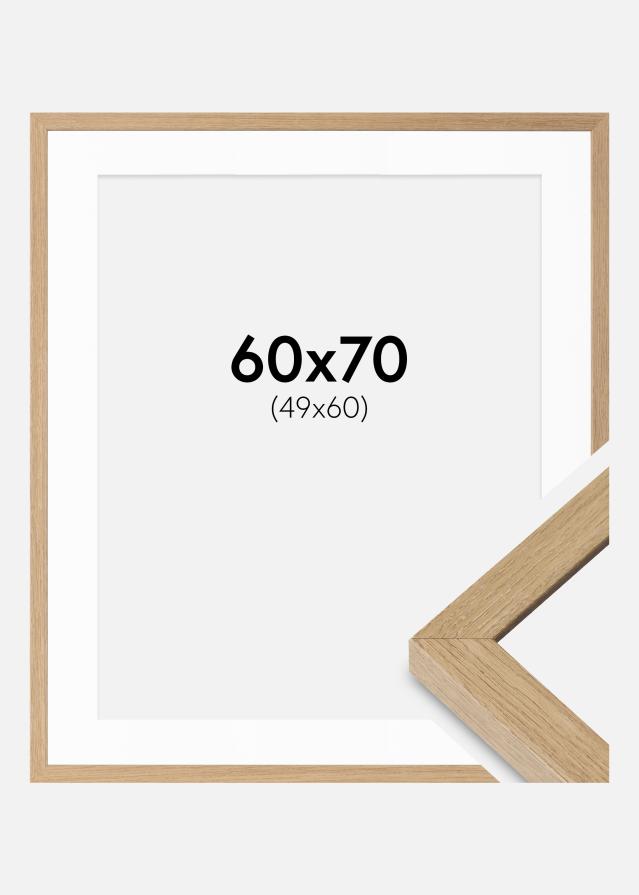 Rėmas Hermes natūralus ąžuolas 60x70 cm - Paspartu baltas 50x61 cm