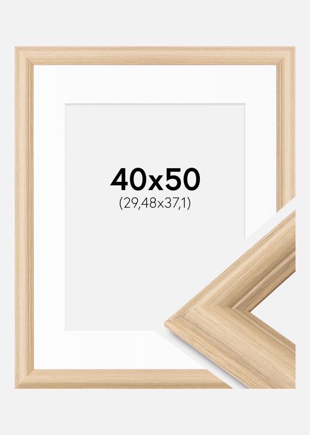 Rėmas Västkusten ąžuolas 40x50 cm - Paspartu baltas 12x15 inches