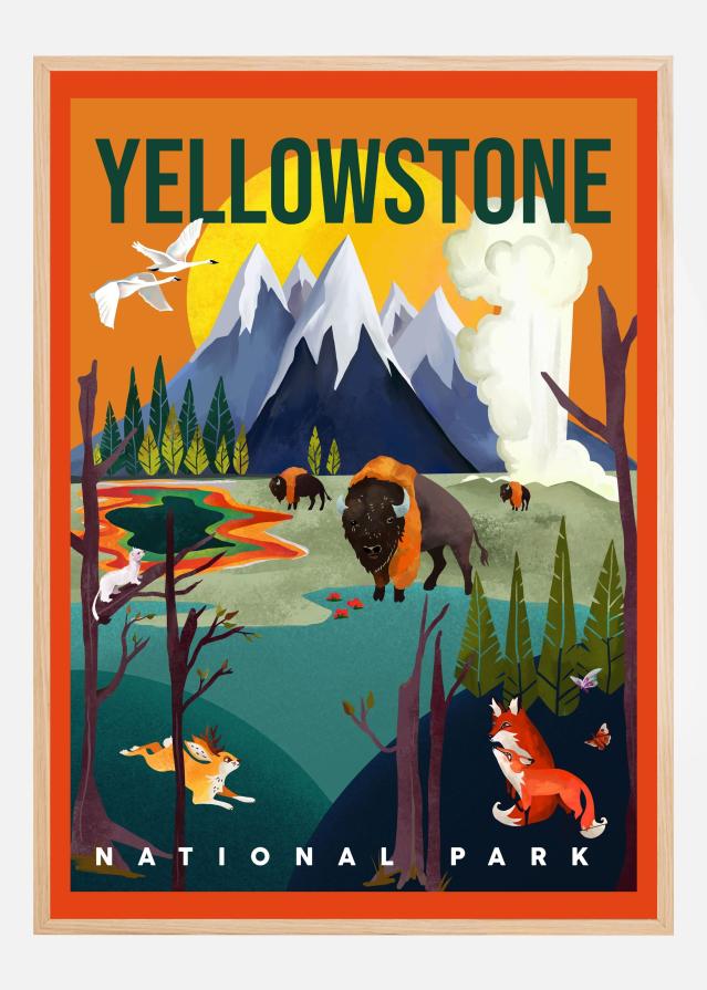 Yellowstone National Park Travel Art Įrašai