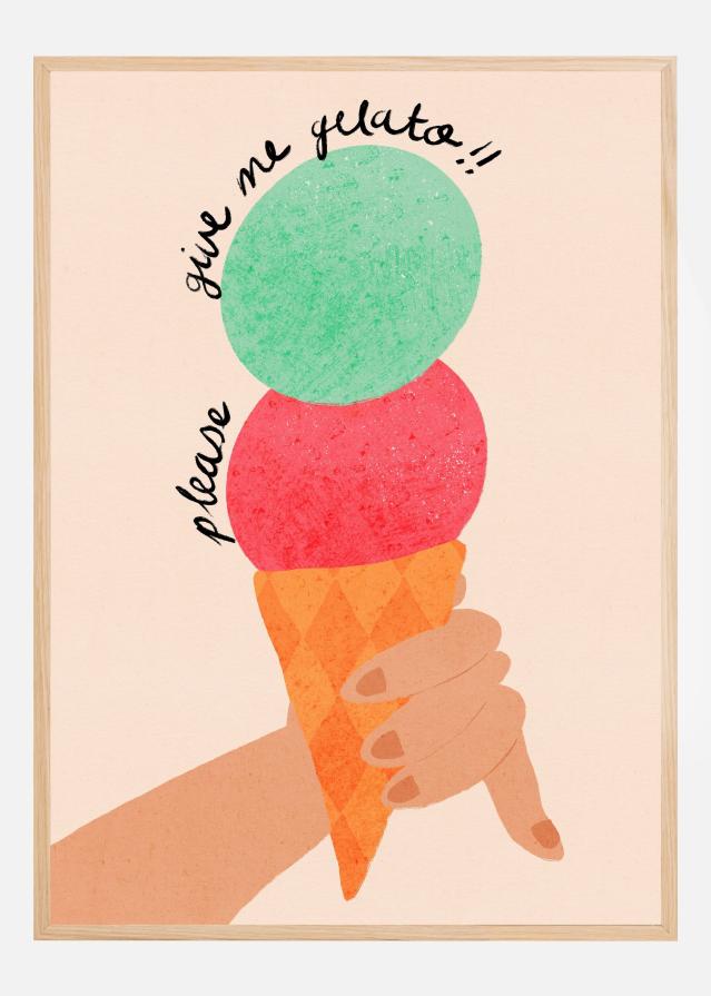 Please Give Me Gelato Ice Cream Typography Strawberry and Mint Įrašai