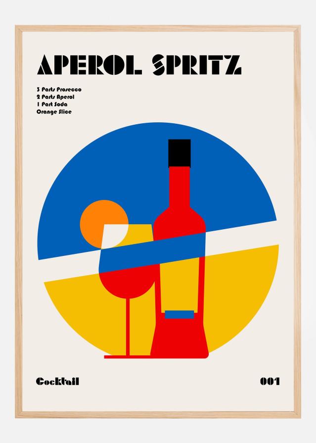 Aperol Spritz Cocktail Bauhaus Art Print Įrašai