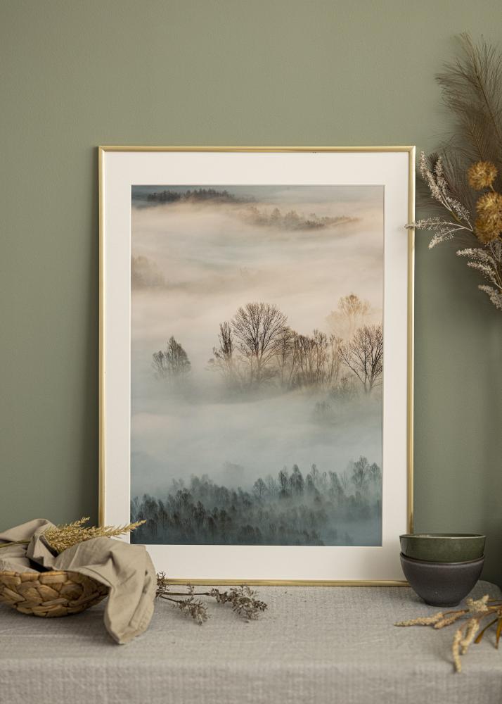 Rėmas New Lifestyle aukso 15x15 cm - Paspartu Baltas 9x9 cm