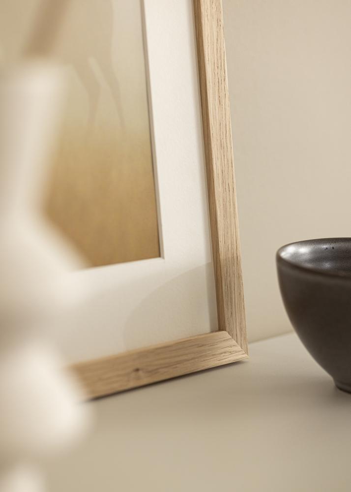 Rėmas Ąžuolas Mediena 45x90 cm - Paspartu Baltas 23x70 cm