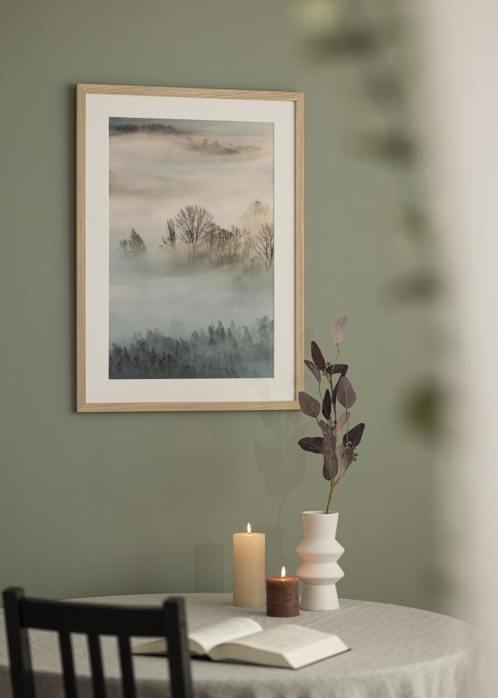 Rėmas Ąžuolas Mediena 45x90 cm - Paspartu Baltas 23x70 cm