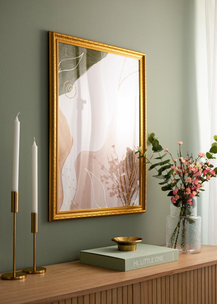 Rėmas Ornate aukso 30x40 cm - Paspartu Baltas 21x29,7 cm