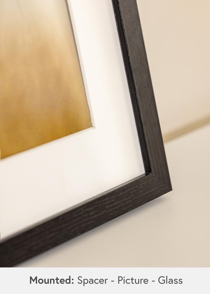 BGA Dėžutės rėmas Juoda 30x45 cm - Paspartu Baltas 8x14 inches