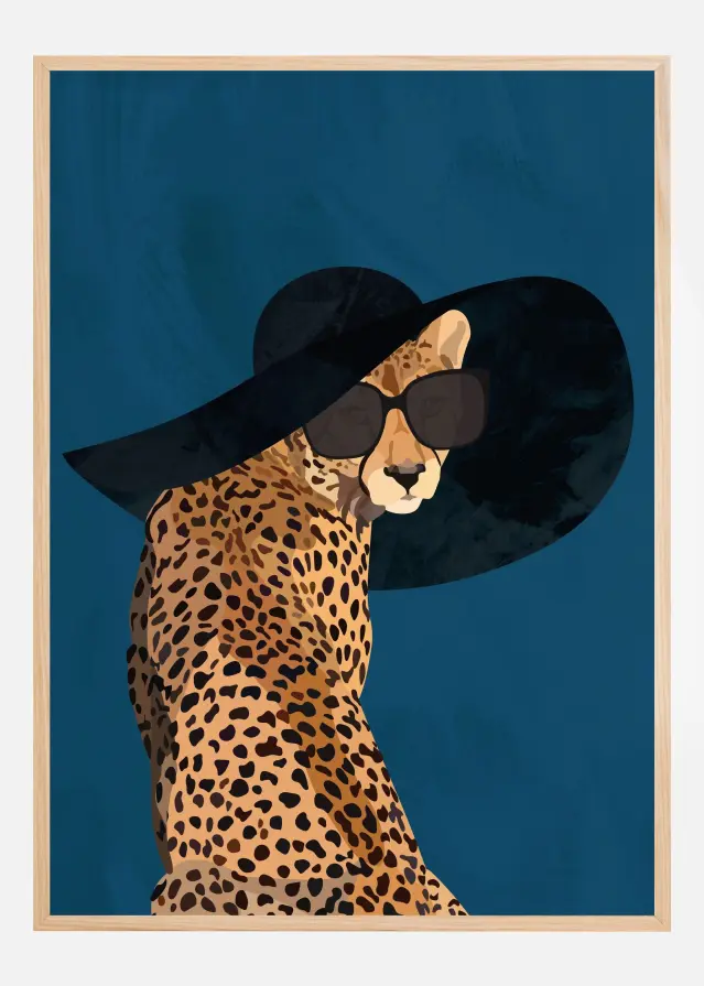 Fashionable Cheetah wearing a sunhat Įrašai