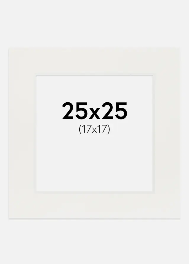 Paspartu Baltas 3 mm Balta šerdis 25x25 cm (17x17)