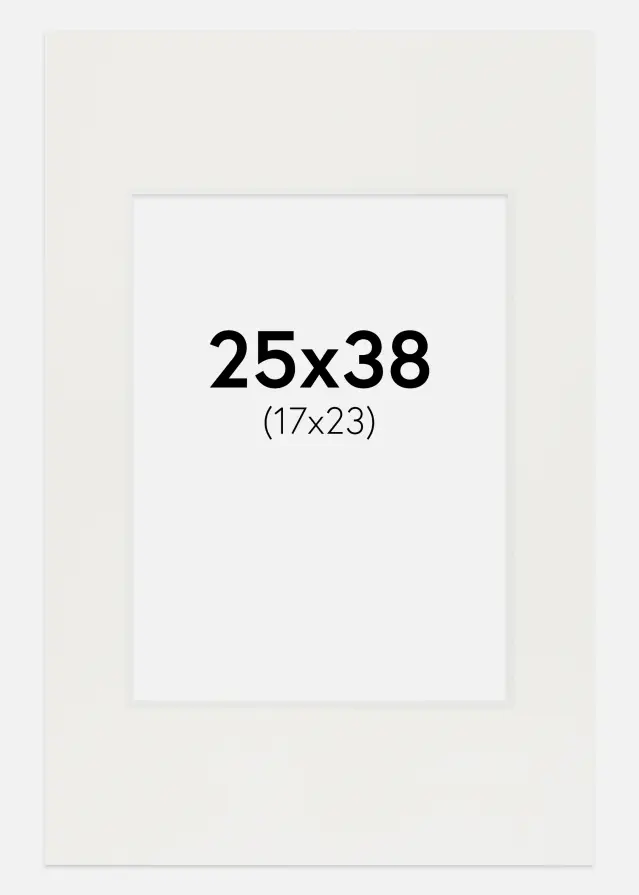 Paspartu Baltas 3 mm Balta šerdis 25x38 cm (17x23)