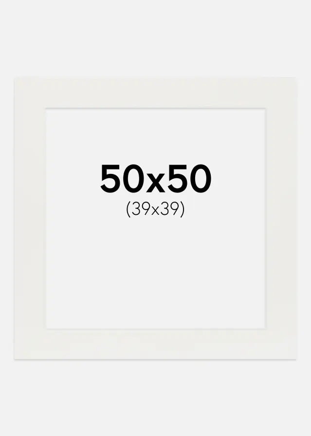 Paspartu Baltas 3 mm Balta šerdis 50x50 cm (39x39)