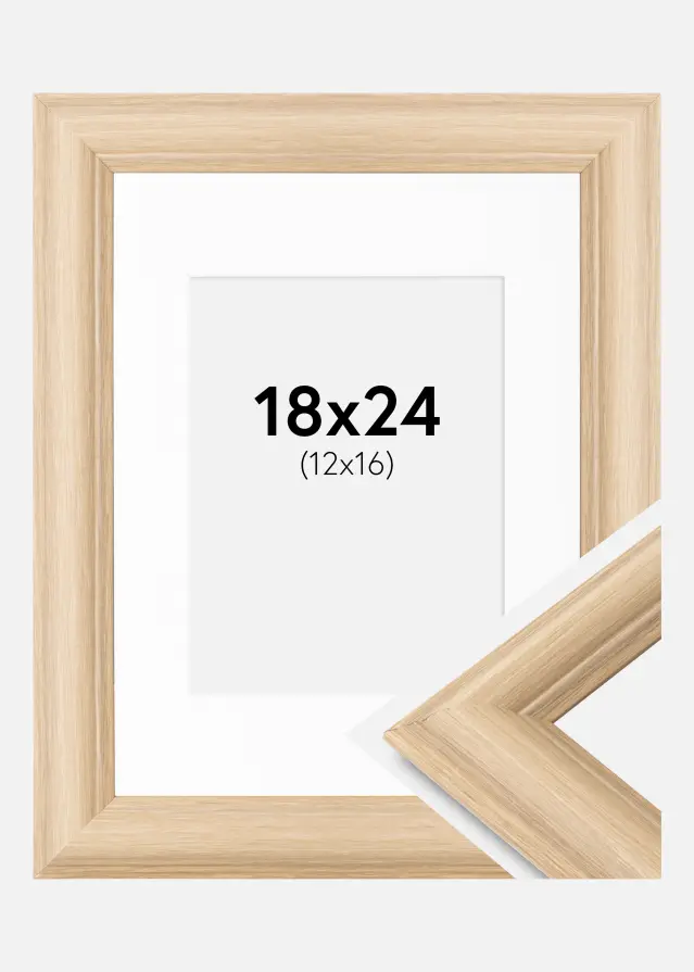 Rėmas Västkusten Ąžuolas 18x24 cm - Paspartu Baltas 13x17 cm