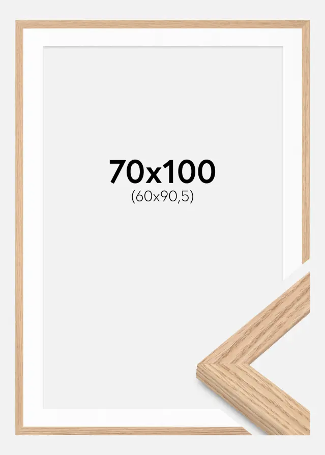 Rėmas Tidlös Masinis Ąžuolas 70x100 cm - Passepartout Balta 61x91,5 cm