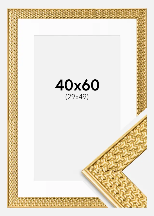 Rėmas Grace Auksas 40x60 cm - Paspartu Baltas 30x50 cm