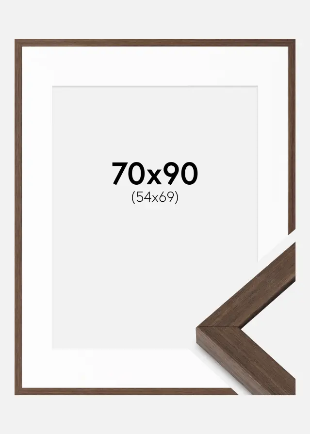 Rėmas Hermes Riešutas 70x90 cm - Paspartu Baltas 55x70 cm