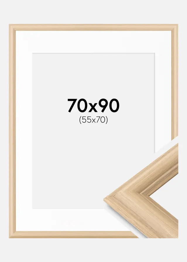Rėmas Västkusten Ąžuolas 70x90 cm - Paspartu Baltas 56x71 cm