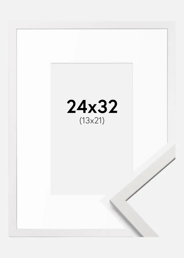 Rėmas Edsbyn Baltas 24x32 cm - Paspartu Baltas 14x22 cm