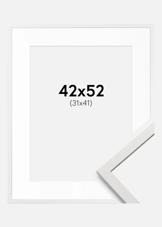 Rėmas Edsbyn Baltas 42x52 cm - Paspartu Baltas 32x42 cm