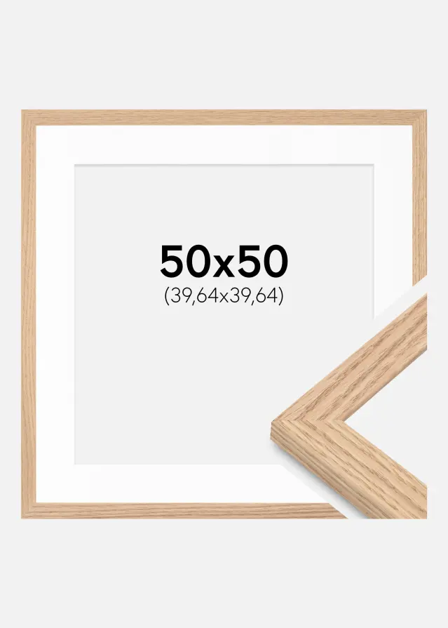 Rėmas Tidlös Masinis Ąžuolas 50x50 cm - Passepartout Balta 16x16 inches