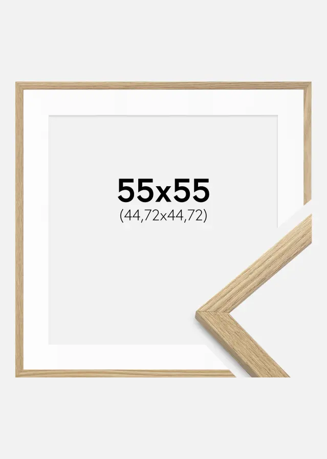 Rėmas Trendy ąžuolas 55x55 cm - Paspartu baltas 18x18 inches