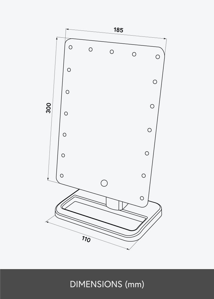 KAILA Kosmetinis veidrodis Foot Baltas 18x30 cm