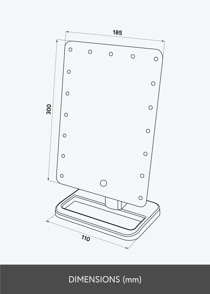 KAILA Kosmetinis veidrodis Foot Juodas 18x30 cm