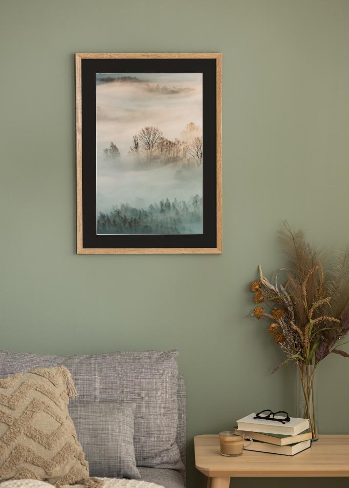 Rėmas Fiorito Šviesus ąžuolas 40x50 cm - Paspartu Juodas 12x16 inches