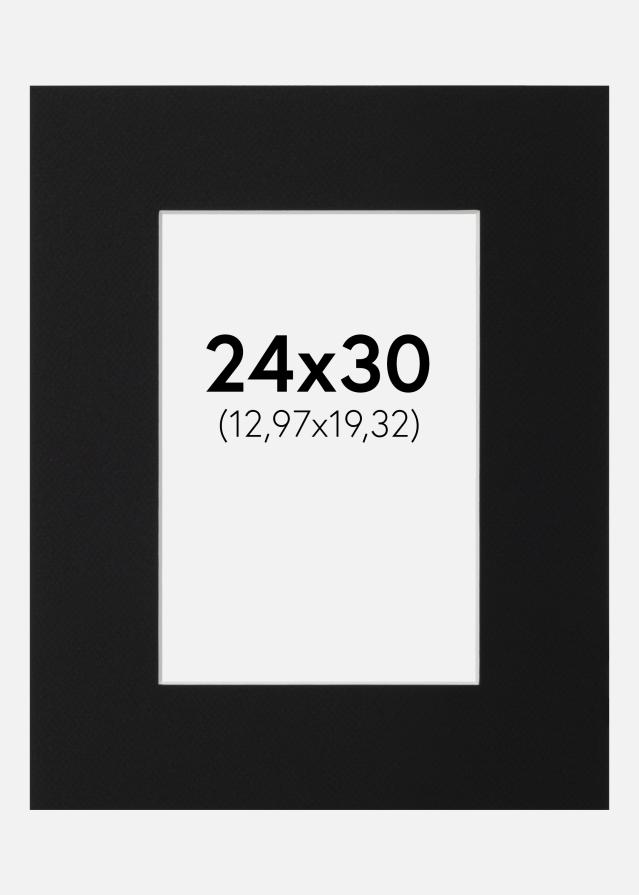 Paspartu Juodas Standartas (Balta Šerdis) 24x30 cm (12,97x19,32)