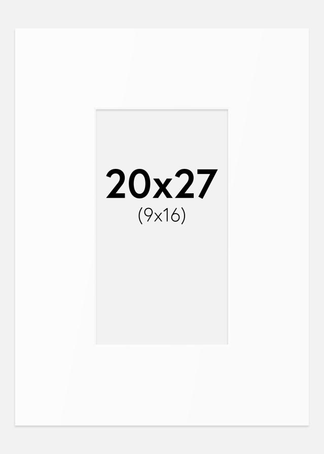 Paspartu Baltas Standartas (Balta Šerdis) 20x27 cm (9x16)
