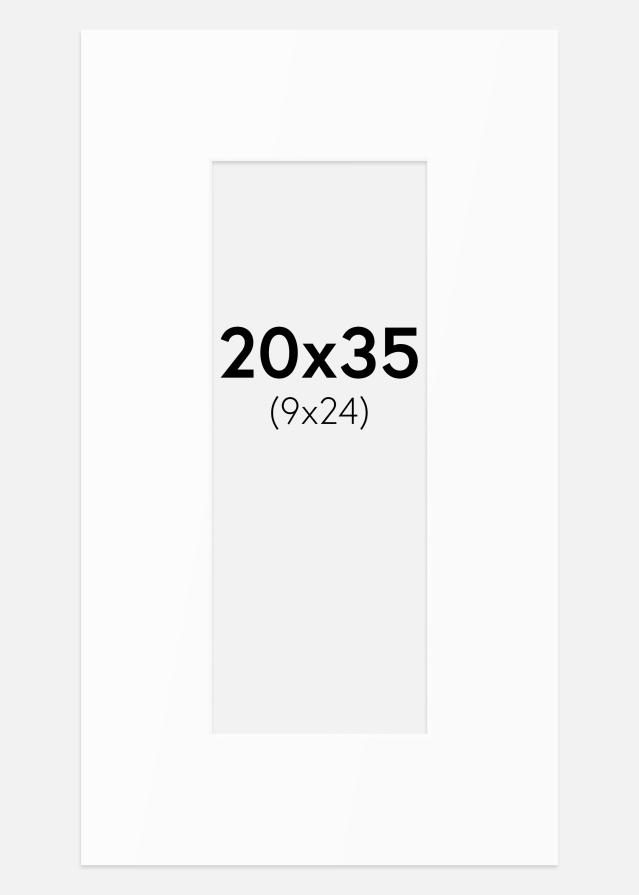 Paspartu Baltas Standartas (Balta Šerdis) 20x35 cm (9x24)