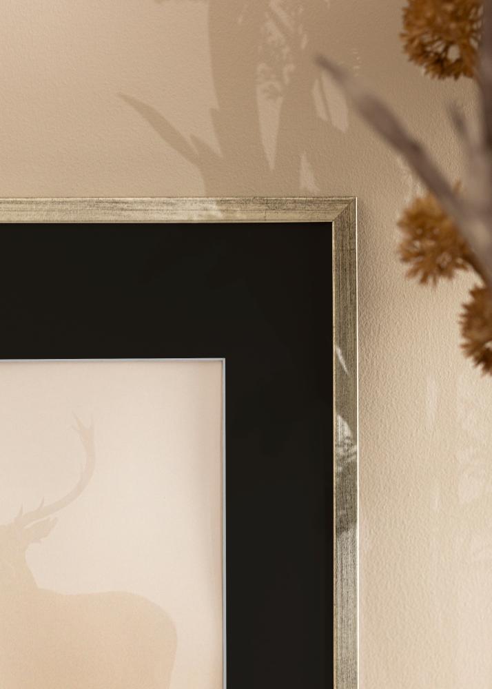 Rėmas Galant Sidabras 30x40 cm - Paspartu Juodas 21x30 cm