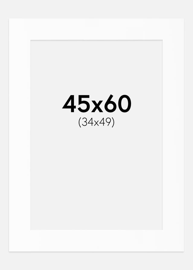 Paspartu Baltas Standartas Balta šerdis 45x60 cm (34x49)