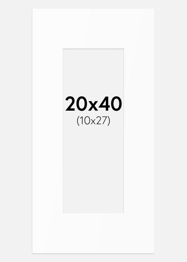 Paspartu Baltas Standartas (Balta Šerdis) 20x40 cm (10x27)